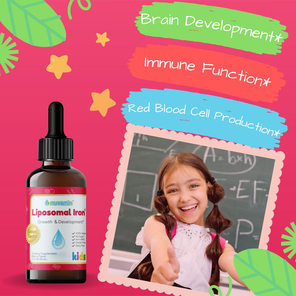 Nuvamin Liquid Liposomal Iron Drops, Berry Flavor, 2Fl. Oz (60ml)