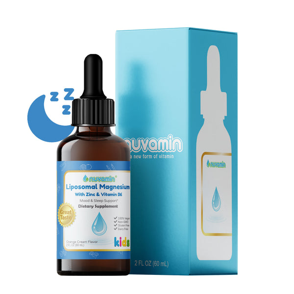 Liquid Liposomal Magnesium & Zinc Drops for Toddlers, Kids, & Adults, 2Fl.Oz (60ml), 60 Daily Serving. Great Taste - All Natural - Vegan - Superior Absorption, Orange Cream Flavor